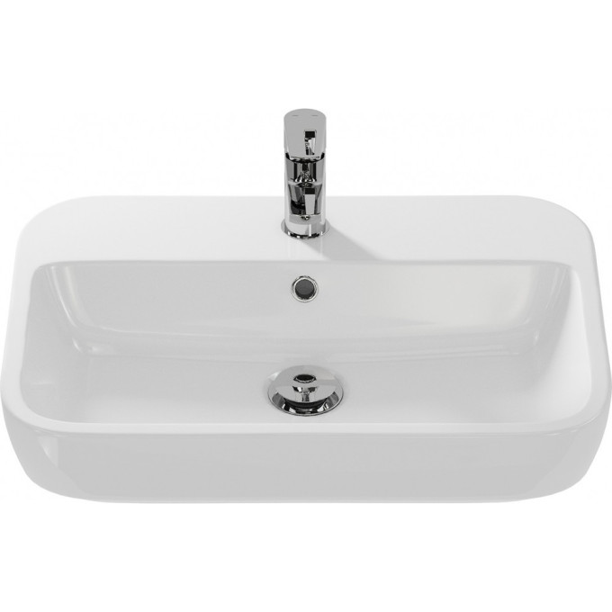 Раковина CERSANIT на столешницу CASPIA 60 SQUARE 1 отверстие S-UM-CAS60/1-S-w